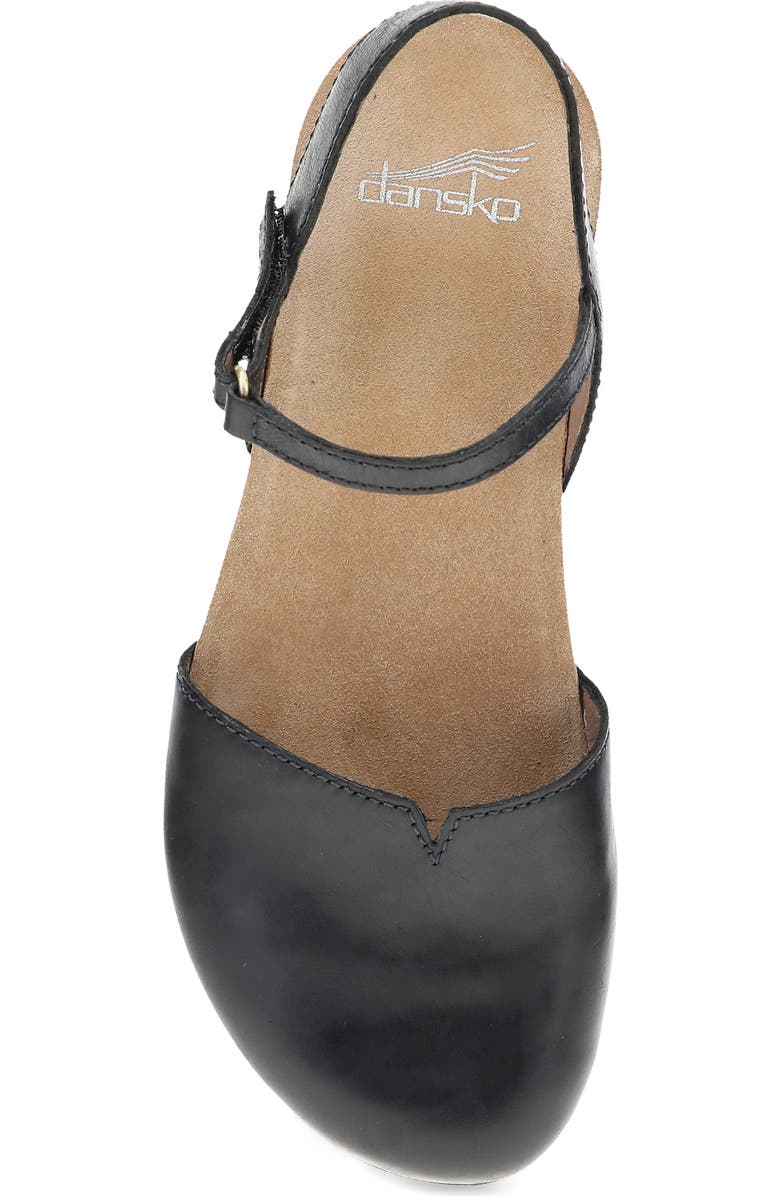Dansko Rowan Flat, Alternate, color, Black Waxy Burnished
