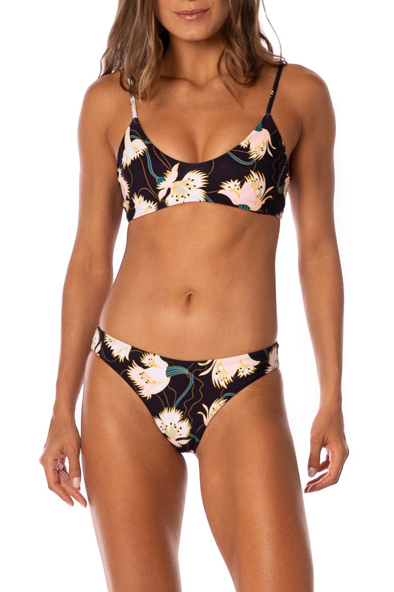 Floral Dream Sublimity Reversible Bikini Bottoms, Alternate, color, BLACK
