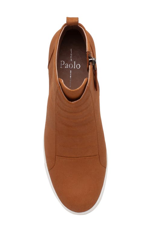Linea Paolo Ashley High Top Wedge Sneaker Boot In Cognac