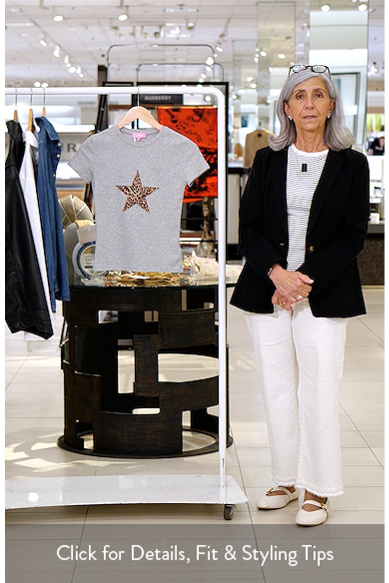 Narla Leopard Print Star Stretch Cotton T-Shirt video