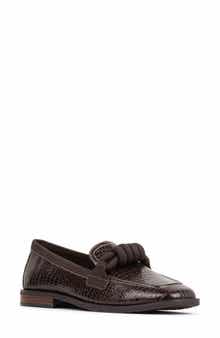 Shaya Faux Leather Croc Embossed Loafer