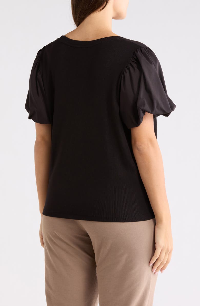 TRUTH Crewneck Puff Sleeve Top, Alternate, color, Black