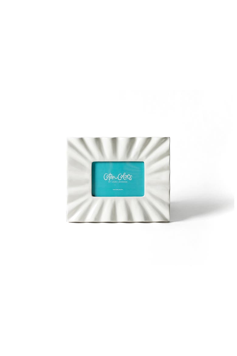 Signature White Ruffle Rectangle Frame, Main, color, White