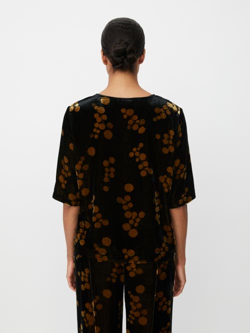 Masai Copenhagen Estela V-neck Short Sleeve Blouse In Brown