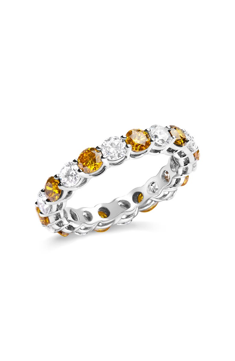 Haus of Brilliance 14K White Gold 3.00 Ctw Alternating White and Yellow Lab-Grown Diamond Eternity Band Ring, Alternate, color, White Gold