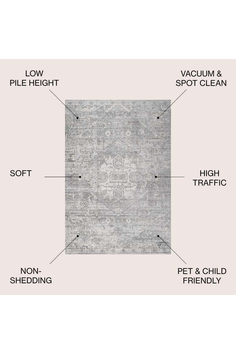 Modern Persian Vintage Medallion Area Rug, Alternate, color, Gray