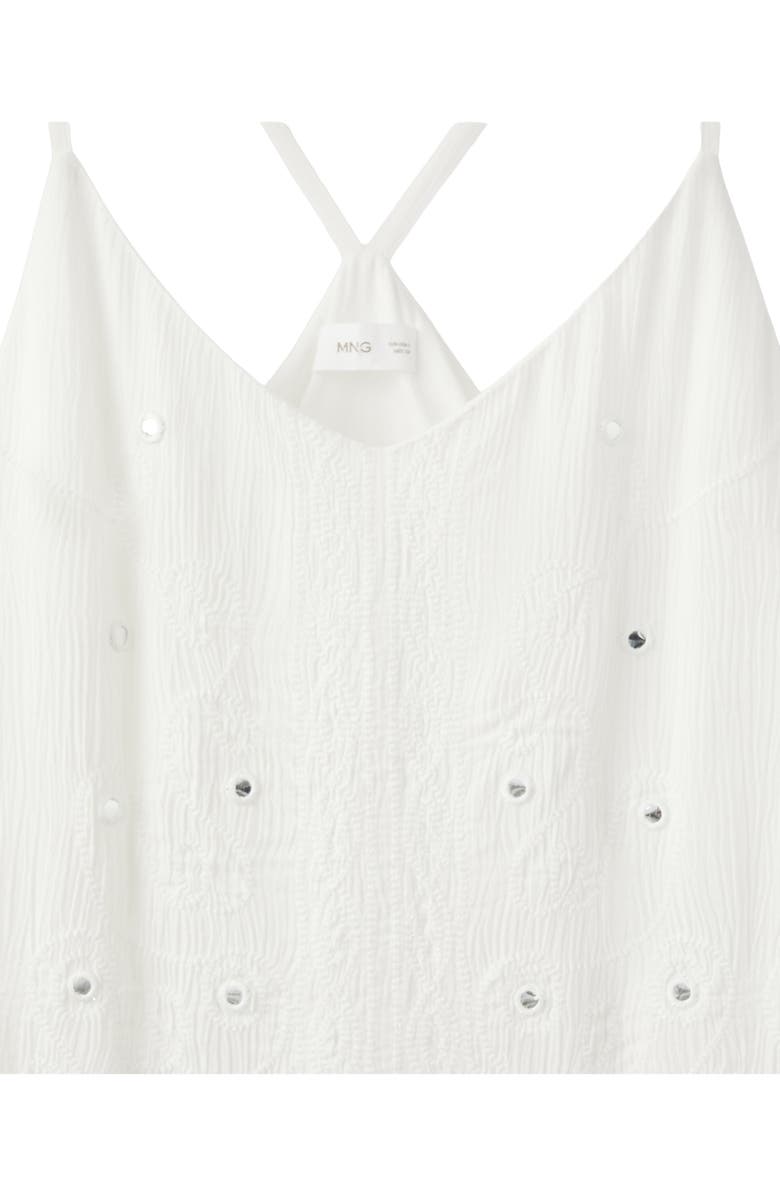 MANGO TEEN Embroidered Mirror Mini Sundress, Alternate, color, Off White