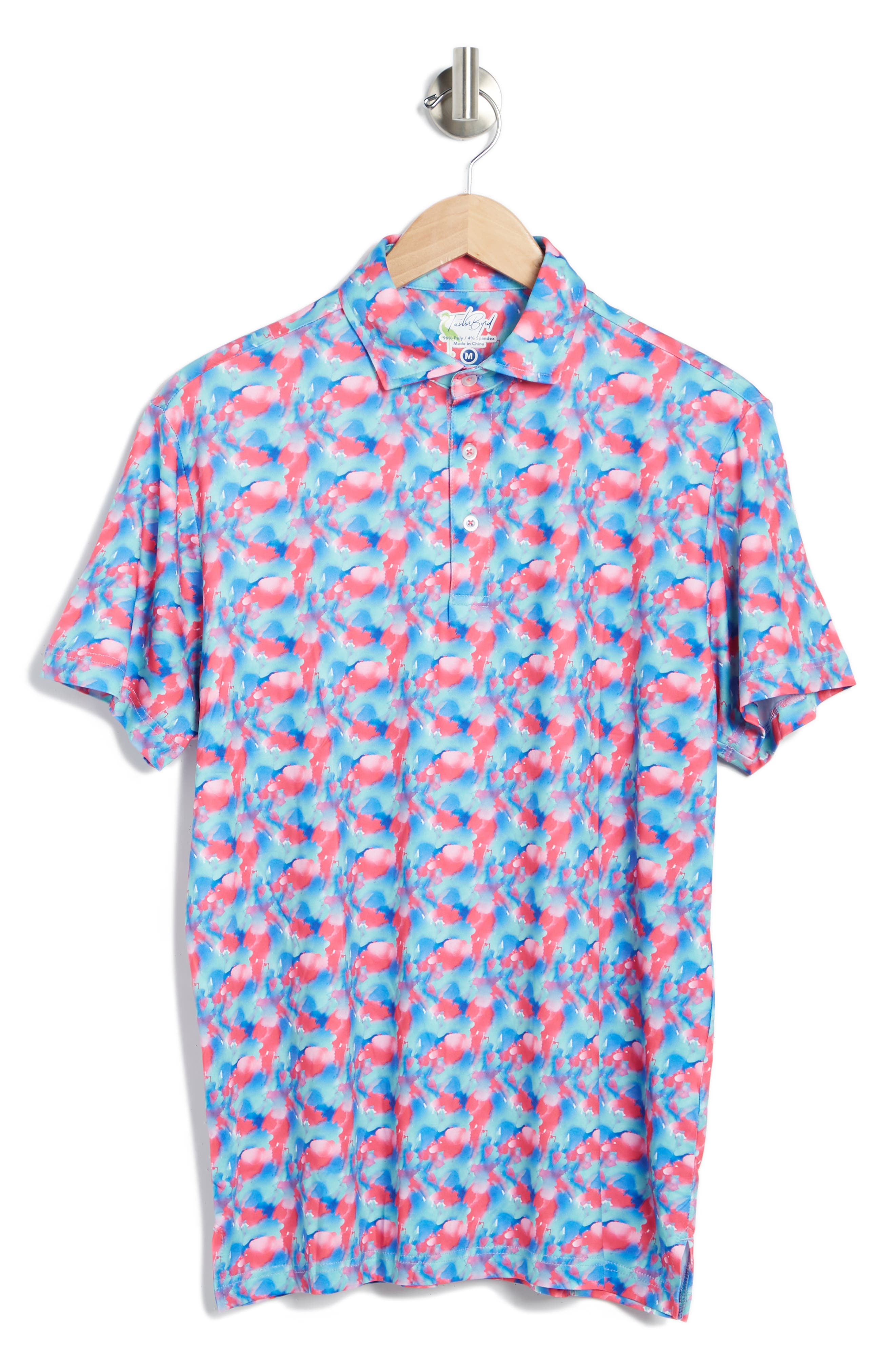 TailorByrd Splash Watercolor Print Performance Polo Shirt (Men ...