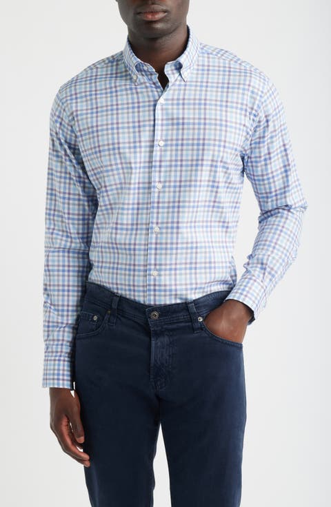 Felix Gingham Check Performance Twill Button-Down Shirt