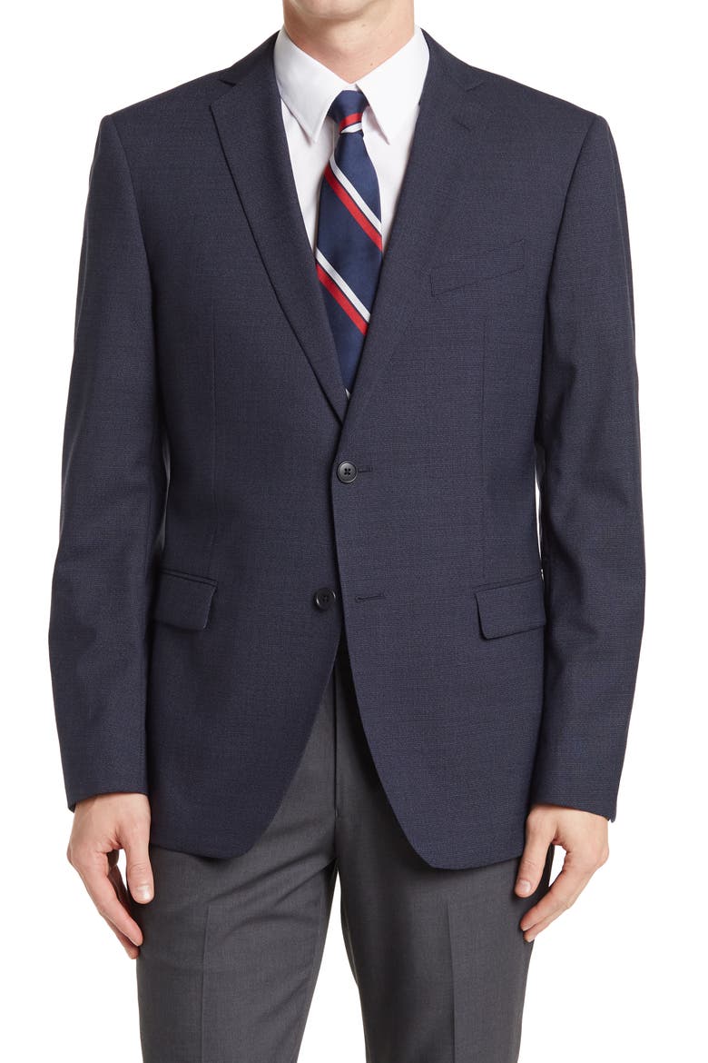 Two Button Notch Lapel Blazer, Main, color, NAVY