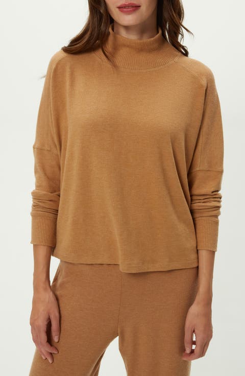 Frida Mock Neck Brushed Jersey Top