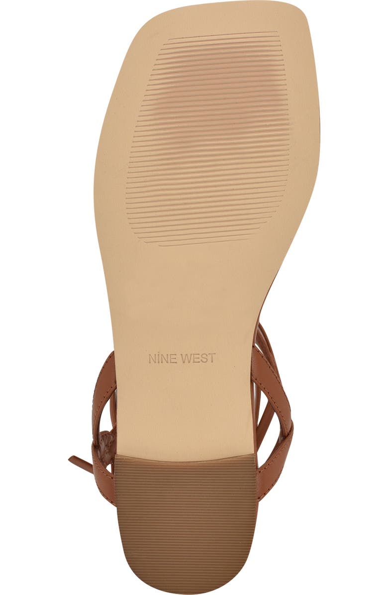 Nine West Norta Ankle Wrap Sandal, Alternate, color, Medium Brown