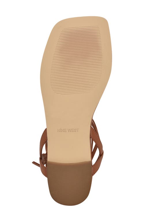 Nine West Norta Ankle Wrap Sandal In Medium Brown