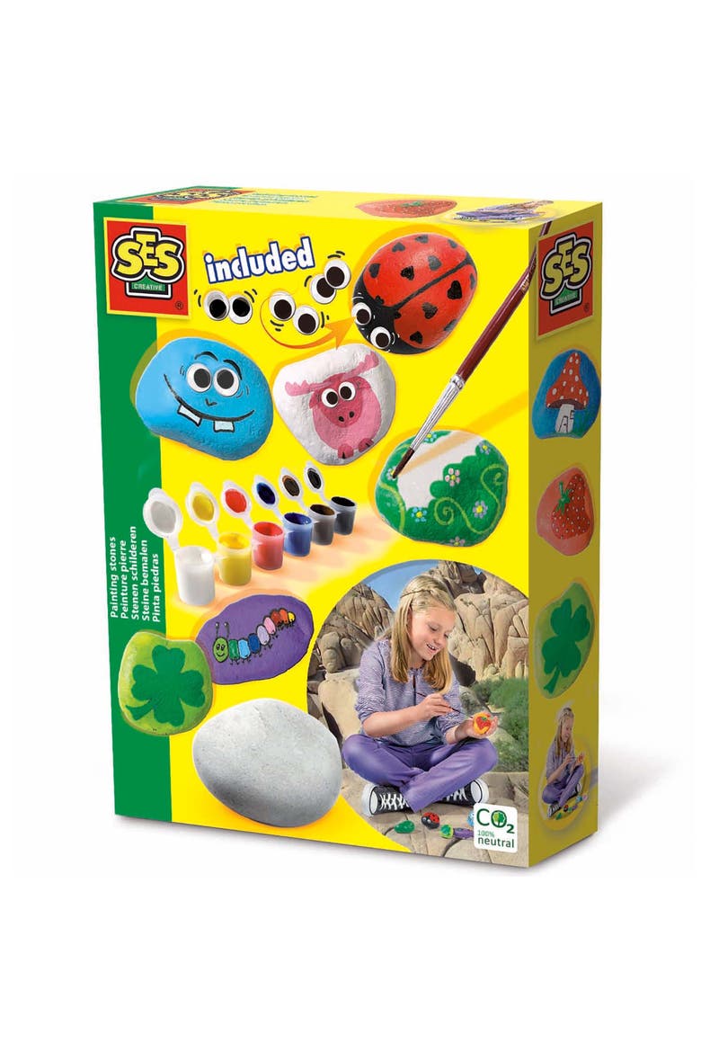 Painting Stones Kit Diy Rock Painting, Ages 5+, Main, color, Multicolored