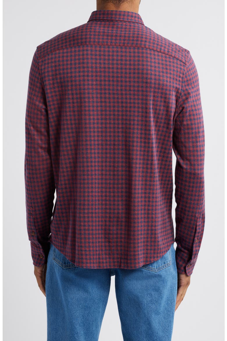Coastline Knit Button-Down Shirt, Alternate, color, NAVY RED GINGHAM
