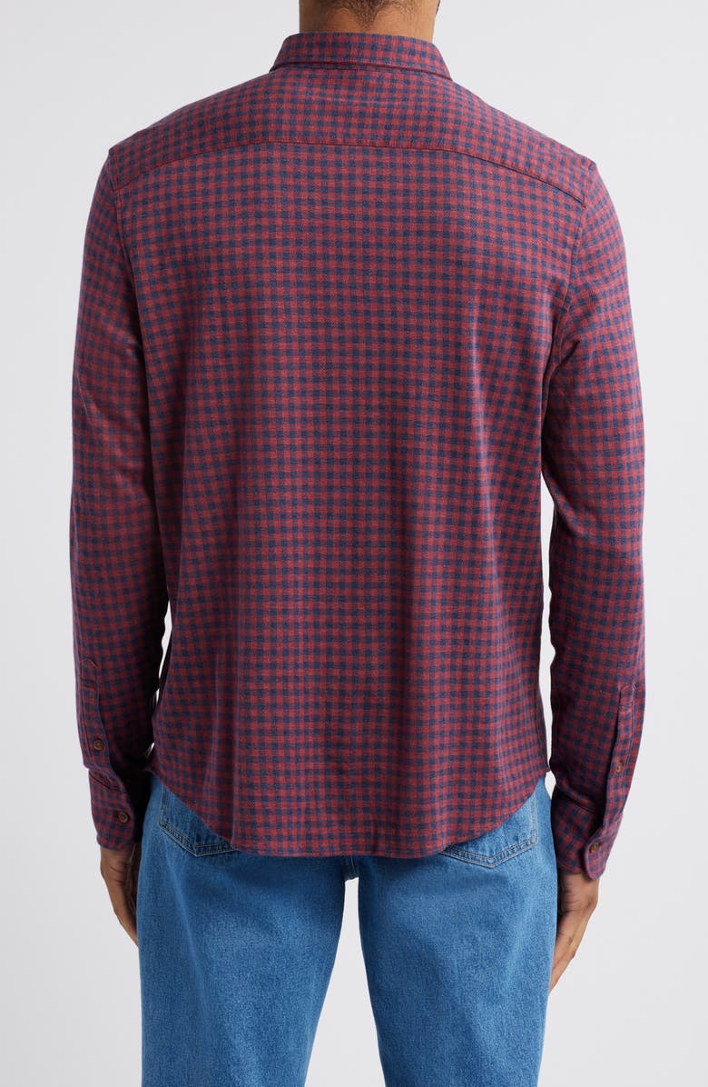Faherty Coastline Knit Button-Down Shirt, Alternate, color, Navy Red Gingham