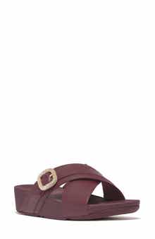 FitFlop Lulu Crystal Buckle Platform Slide Sandal