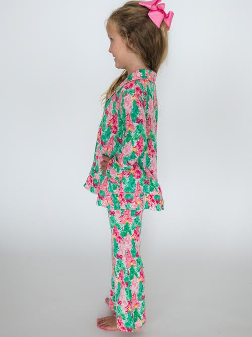 Rufflebutts Holiday Ruffle Flare Pajama Set In Multi