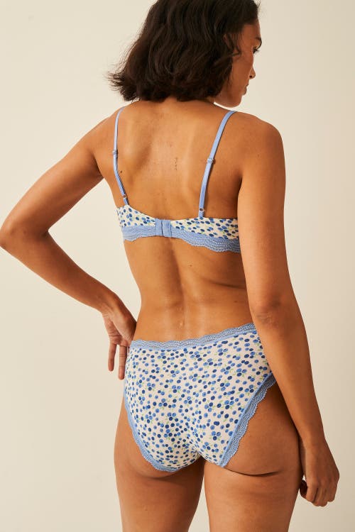 Stripe & Stare The Lace Triangle & Original Knicker Set In Blue