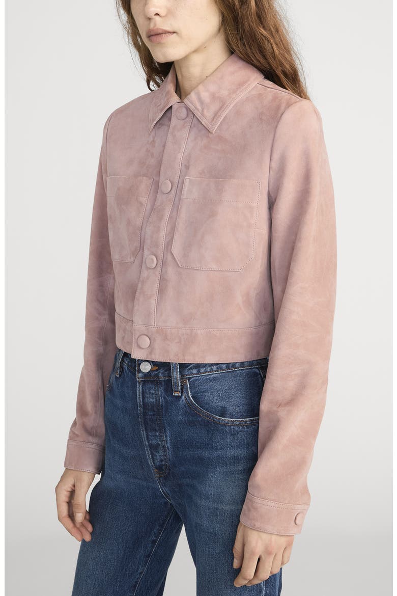 The Small Suede Jacket, Alternate, color, MAUVE