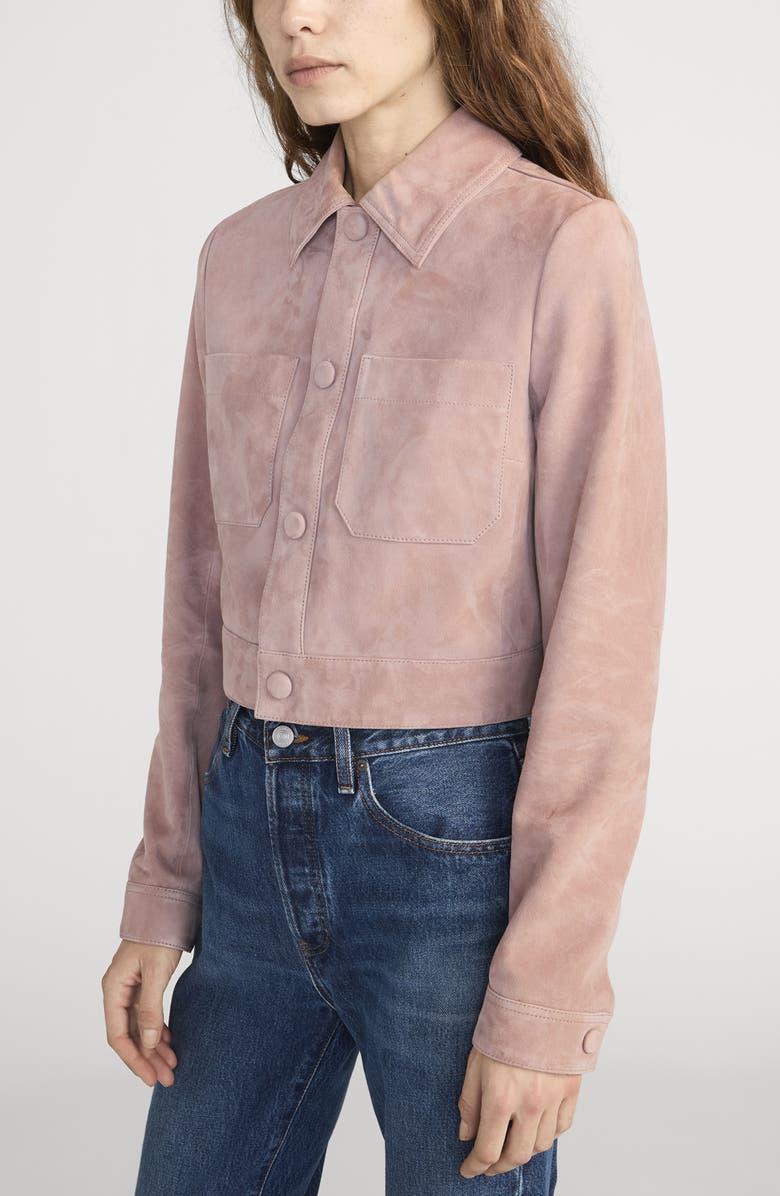 FRAME The Small Suede Jacket, Alternate, color, Mauve