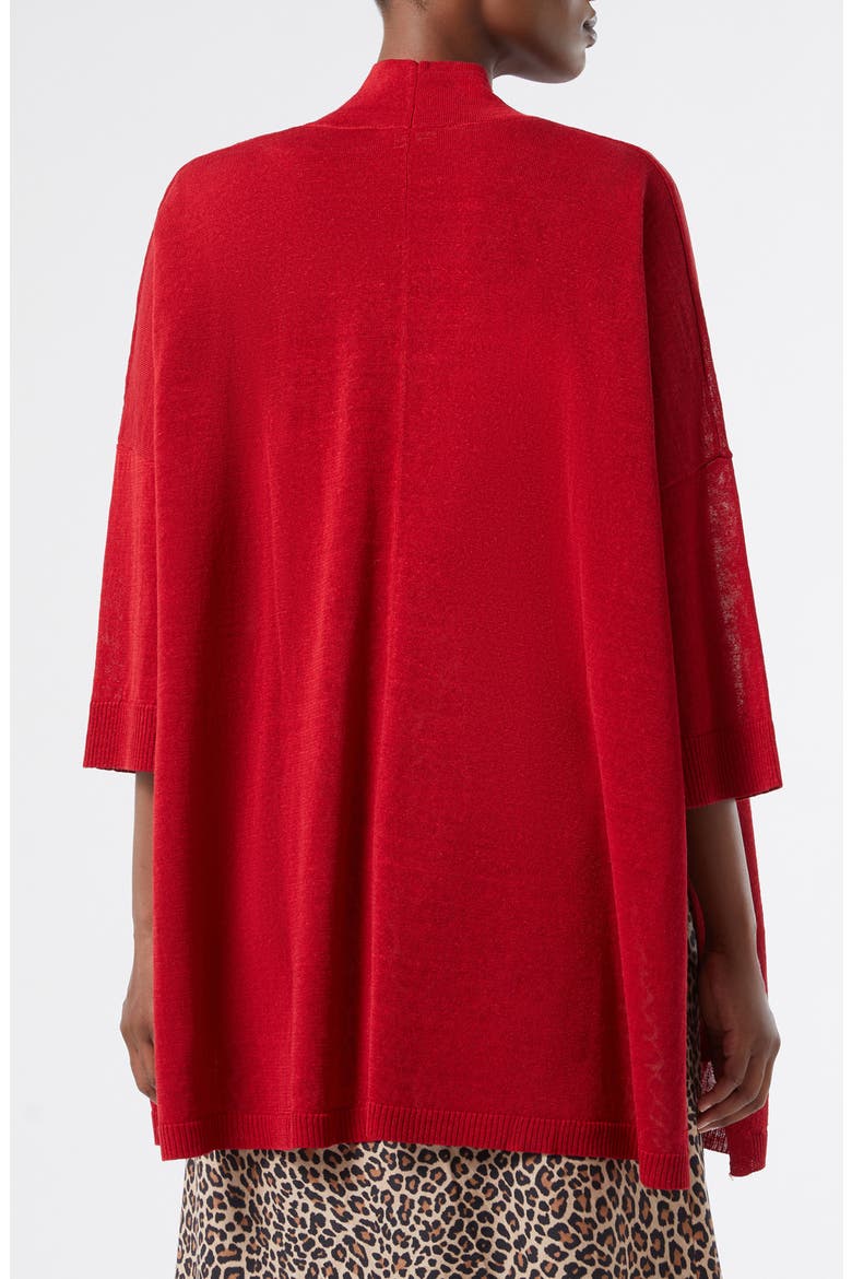 Padana Elbow-Sleeve Linen Blend Cardigan, Alternate, color, CHERRY