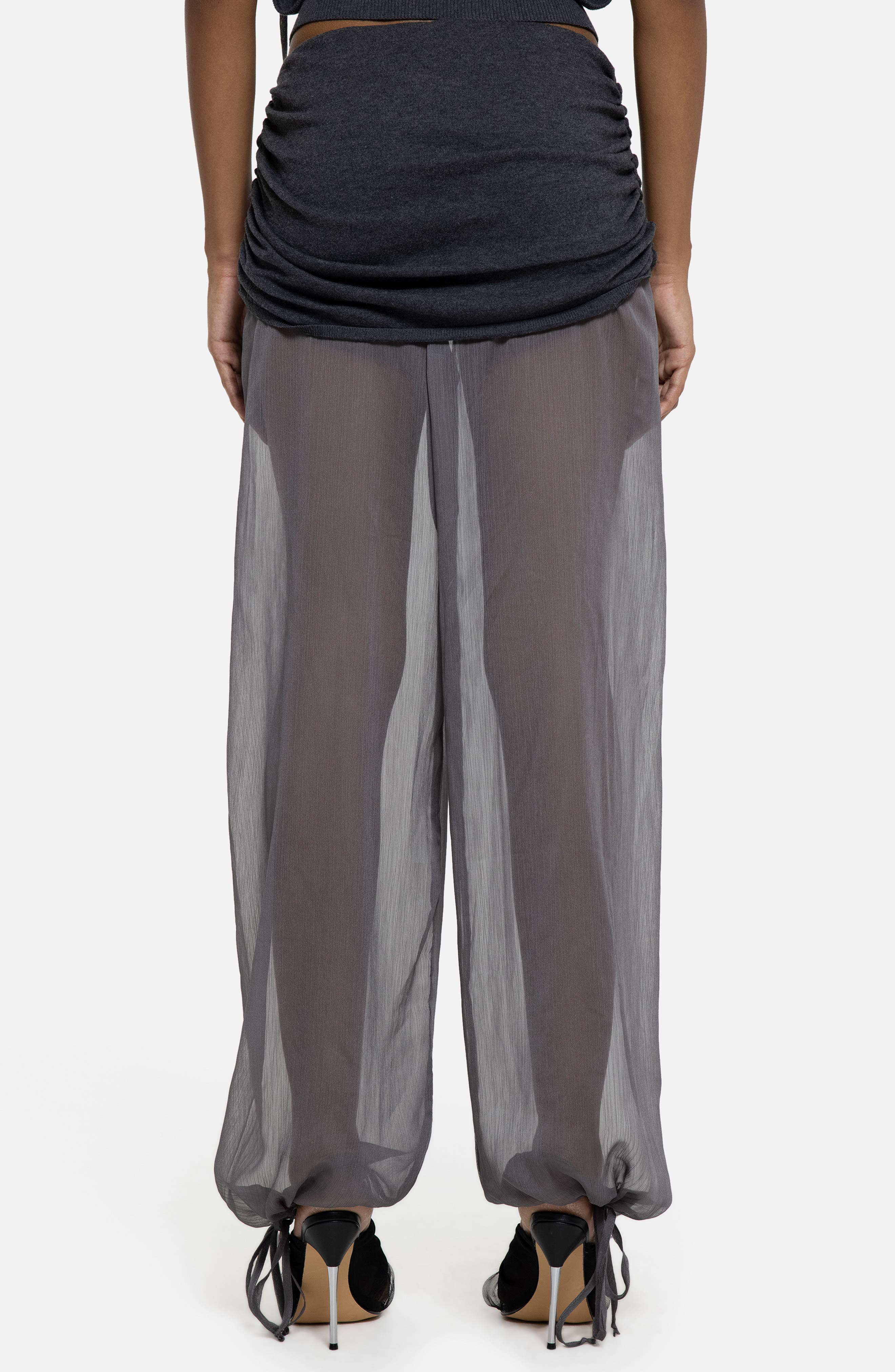 Mixed Media Chiffon Joggers - image 2