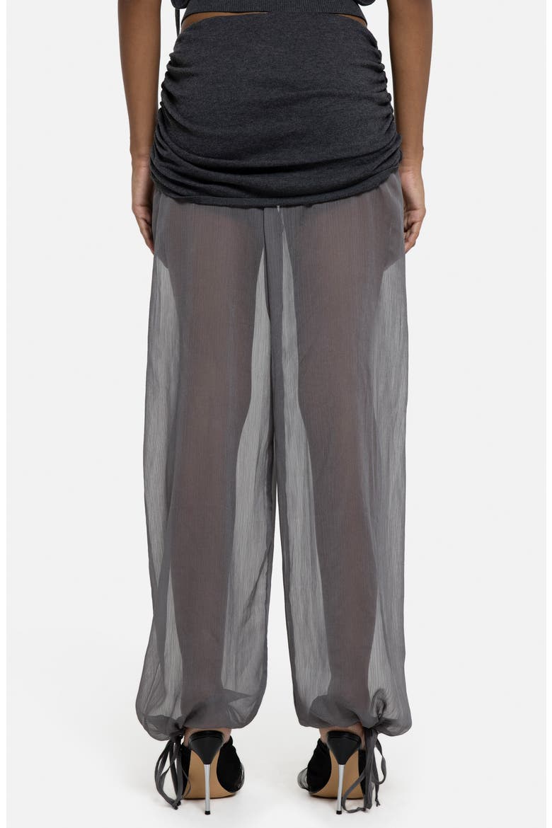 Mixed Media Chiffon Joggers, Alternate, color, GREY