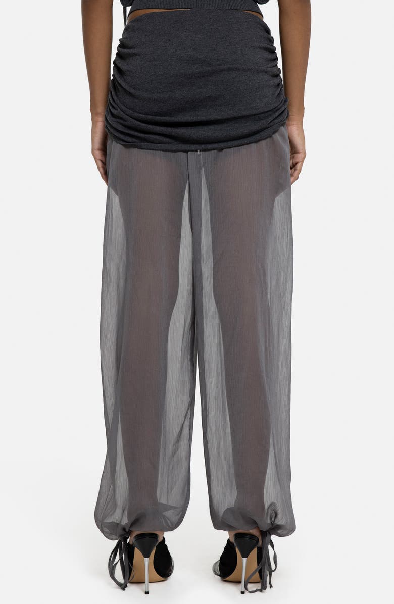 JADED LONDON Mixed Media Chiffon Joggers, Alternate, color, Grey