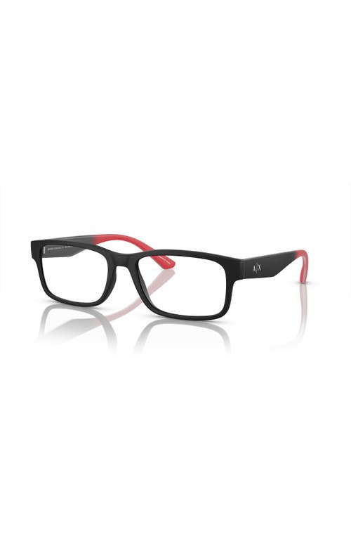 Armani Exchange 56mm Rectangle Optical Glasses In Black
