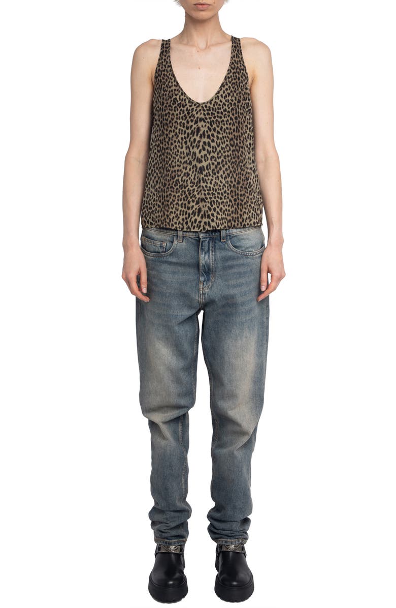 Zadig & Voltaire Tarysa Leopard Print Tank Top, Alternate, color,