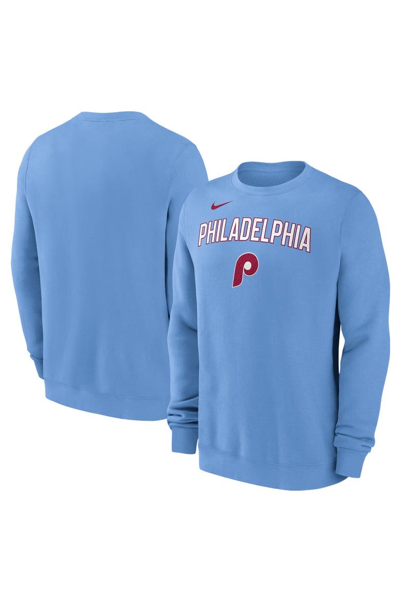 Men's Nike Light Blue Philadelphia Phillies Vintage Club Sweatshirt, Main, color, Light Blue