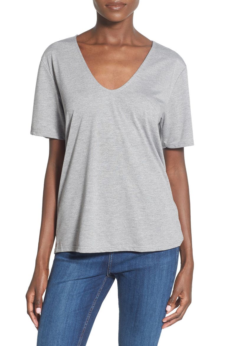 V-Neck Tee, Main, color, LIGHT GREY