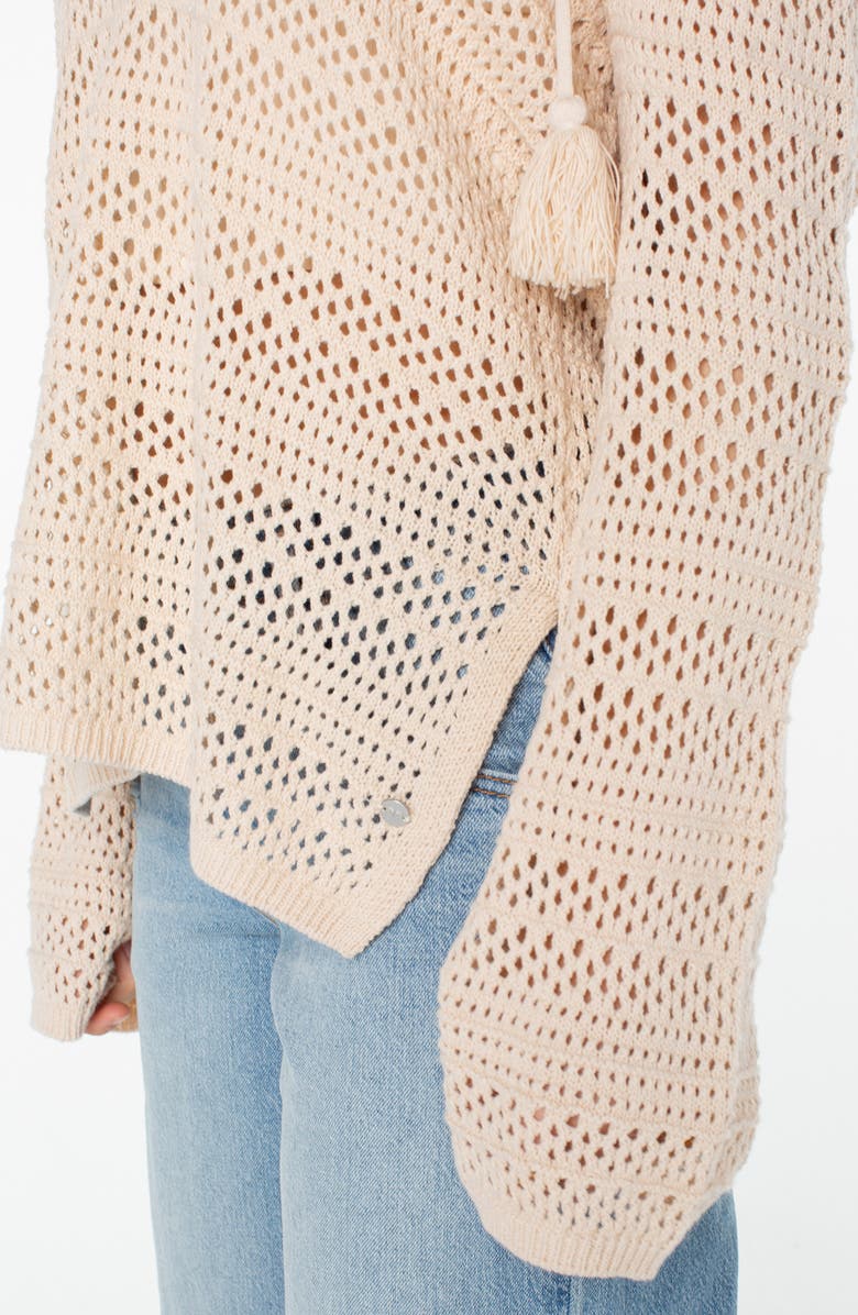 Roxy Hippie Love Open Stitch Hoodie, Alternate, color, Parchment Solid