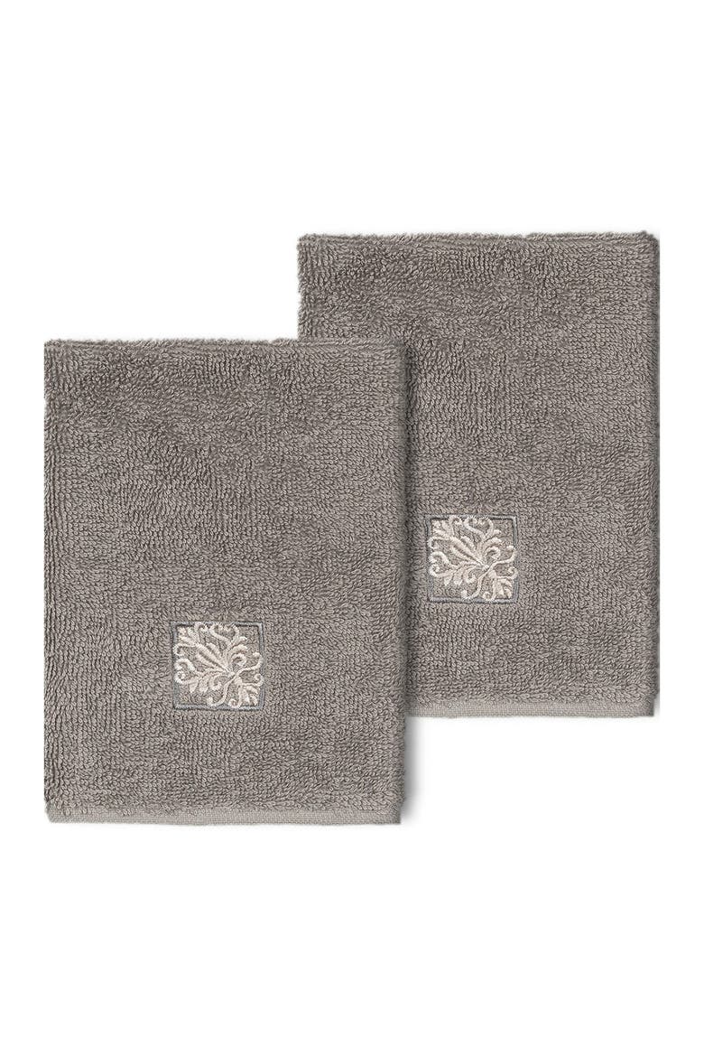 Vivian Embellished Washcloth - Set of 2 - Dark Gray, Main, color, DARK GRAY