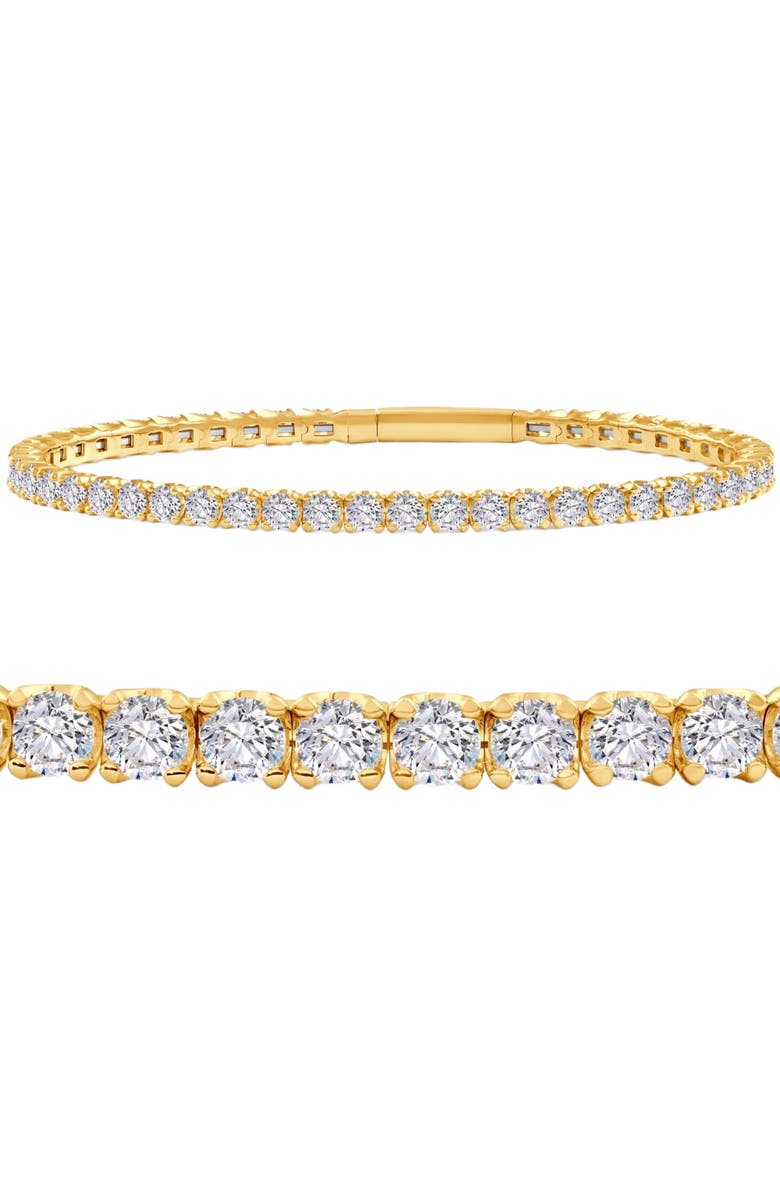 Bliss Diamond 7" 5Ct F/VS Diamond Flexible Oval Bangle14k Gold Lab Grown, Main, color,