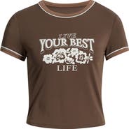 BP. Ringer Crop Graphic Baby Tee