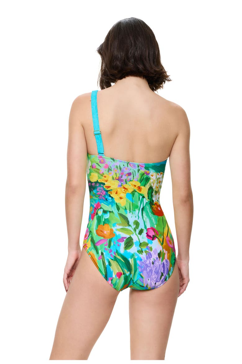 Monet's Garden One Shoulder One Piece, Alternate, color, Multi