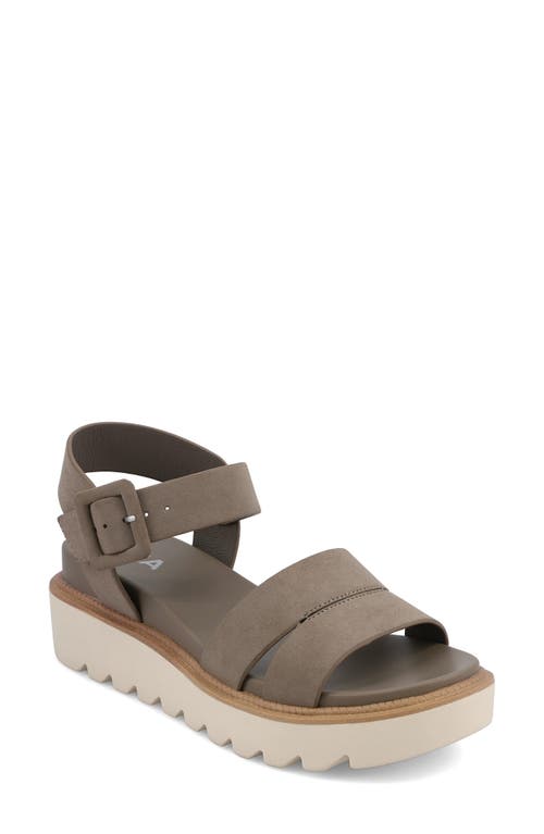 Mia Jovie Ankle Strap Platform Wedge Sandal In Taupe