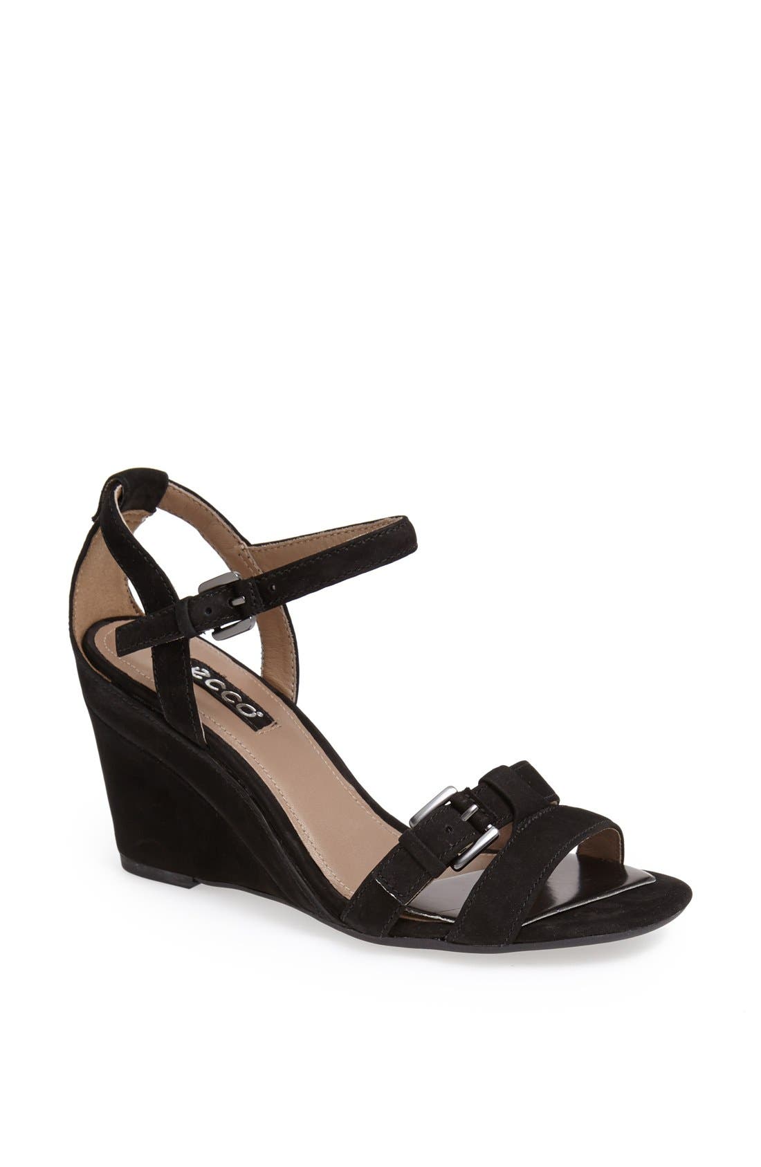ECCO 'Rivas 75' Leather Wedge Sandal, Main, color, 