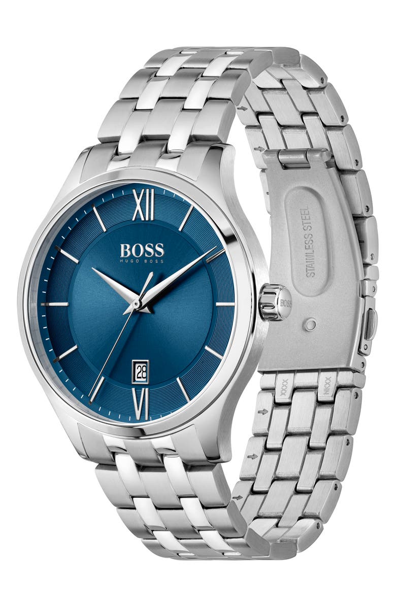 BOSS Elite Bracelet Watch, 41mm, Alternate, color, Blue Dial