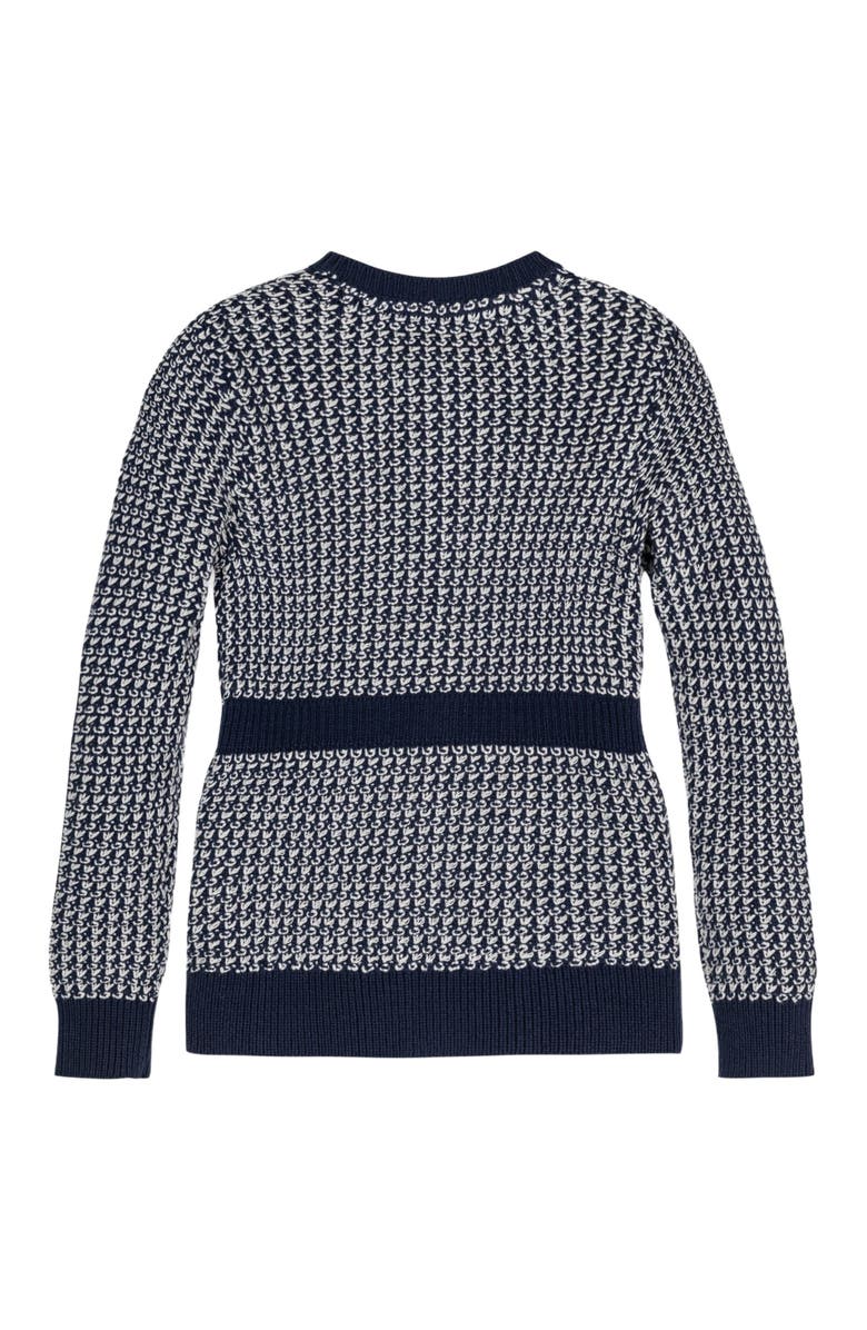 Hope & Henry Girls' Organic Fancy Tweed Cardigan, Kids, Alternate, color, Chunky Navy Tweed