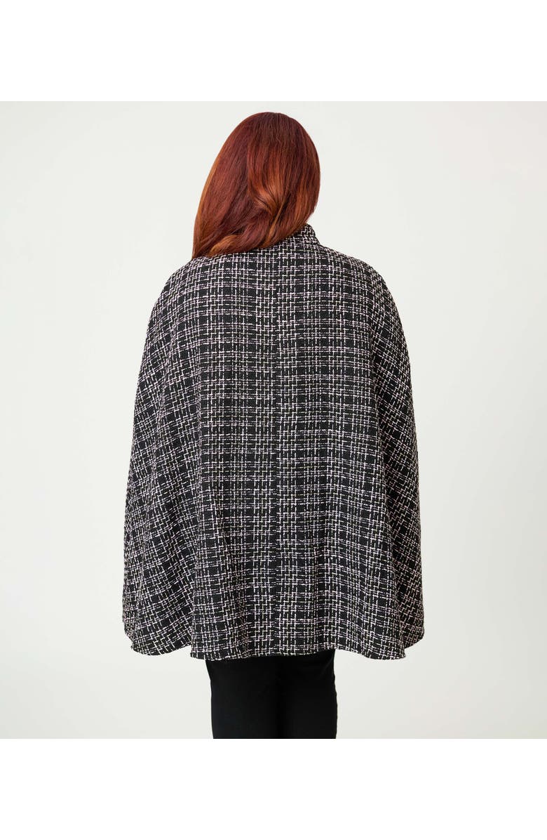 Smak Parlour Plus Size Savile Row Cape Coat, Alternate, color, Black & White Tweed