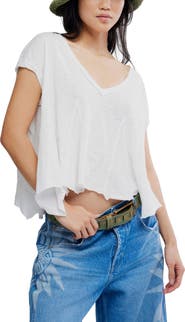 Free People Swing Along With Me Cotton & Linen Blend T-Shirt
