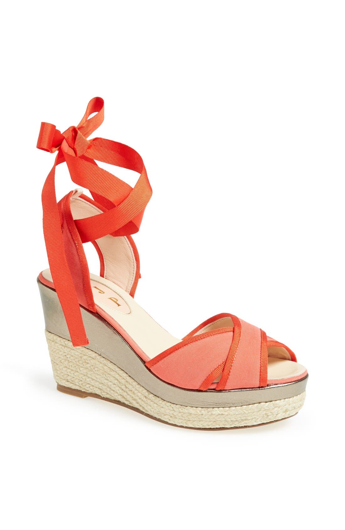 SJP 'Leslie' Espadrille Sandal (Nordstrom Exclusive), Main, color, CORAL