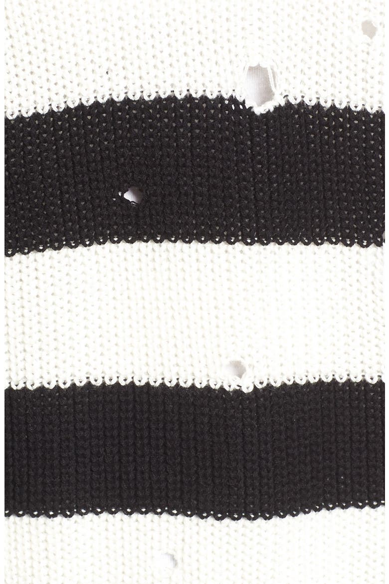 Decontructed Stripe Cotton Pullover, Alternate, color, BLACK RUGBY STRIPE