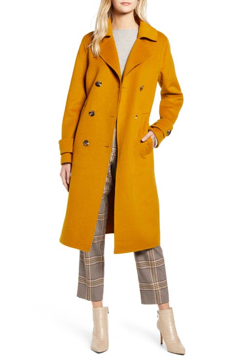 Double Breasted Wool Blend Coat