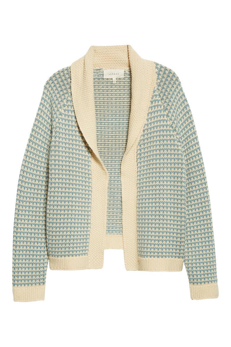 The Minicheck Lodge Shawl Collar Cardigan, Alternate, color, MORNING SKY