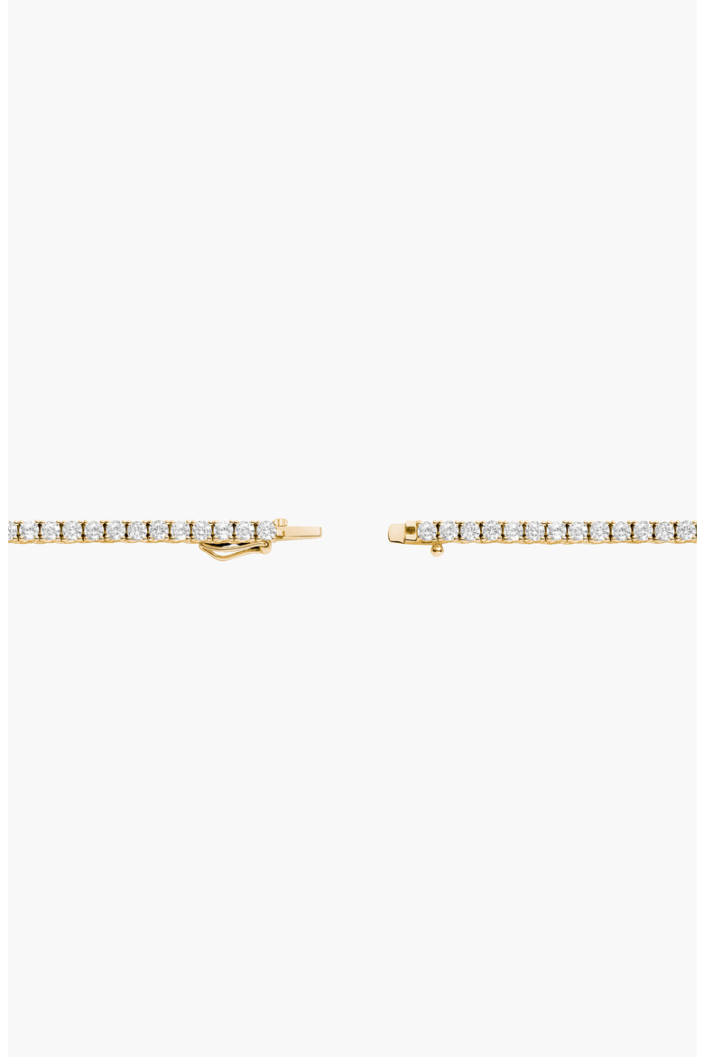 Lab Grown White Sapphire Tennis Necklace, Alternate, color, Yellow Vermeil