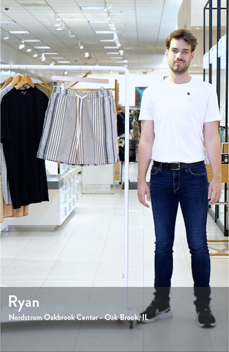 Stripe Drawstring Waist Cotton Shorts, sales video thumbnail